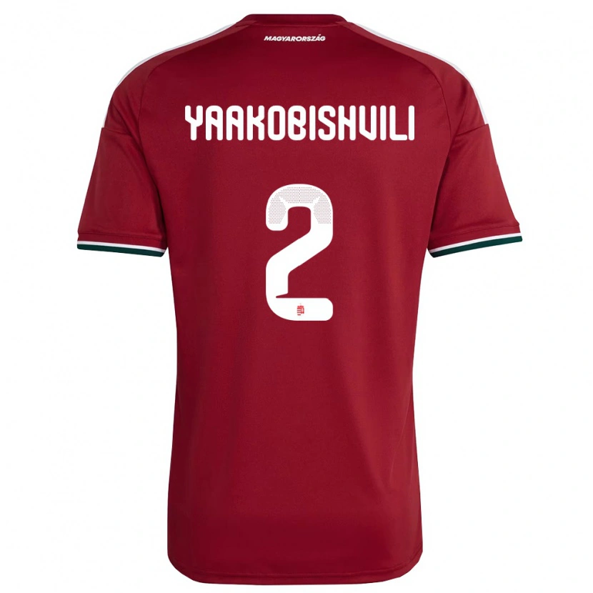 Danxen Pánské Maďarsko Antal Yaakobishvili #2 Červená Bílá Zelená Domů Hráčské Dresy 26-28 Dres