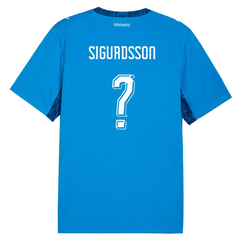 Danxen Pánské Island Freyr Sigurdsson #0 Modrá Námořnická Domů Hráčské Dresy 26-28 Dres