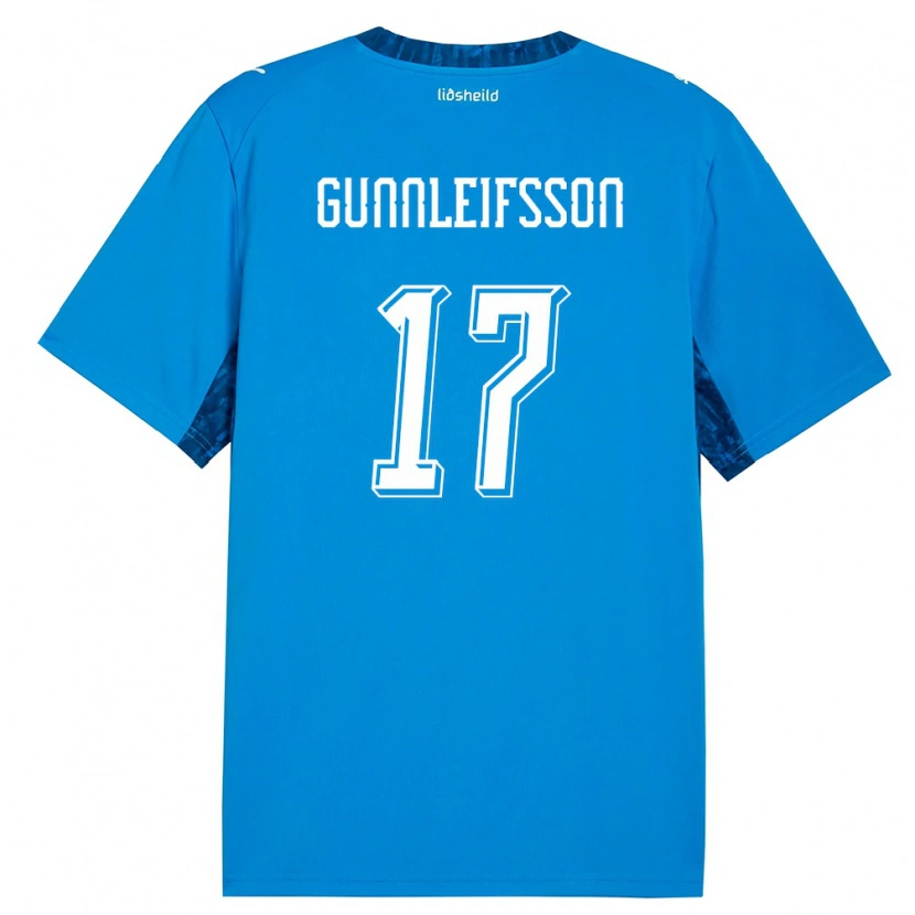 Danxen Pánské Island Gunnleifur Orri Gunnleifsson #17 Modrá Námořnická Domů Hráčské Dresy 26-28 Dres