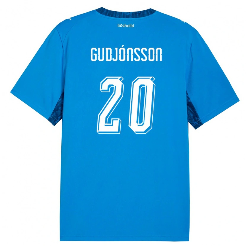 Danxen Pánské Island Alexander Máni Gudjónsson #20 Modrá Námořnická Domů Hráčské Dresy 26-28 Dres