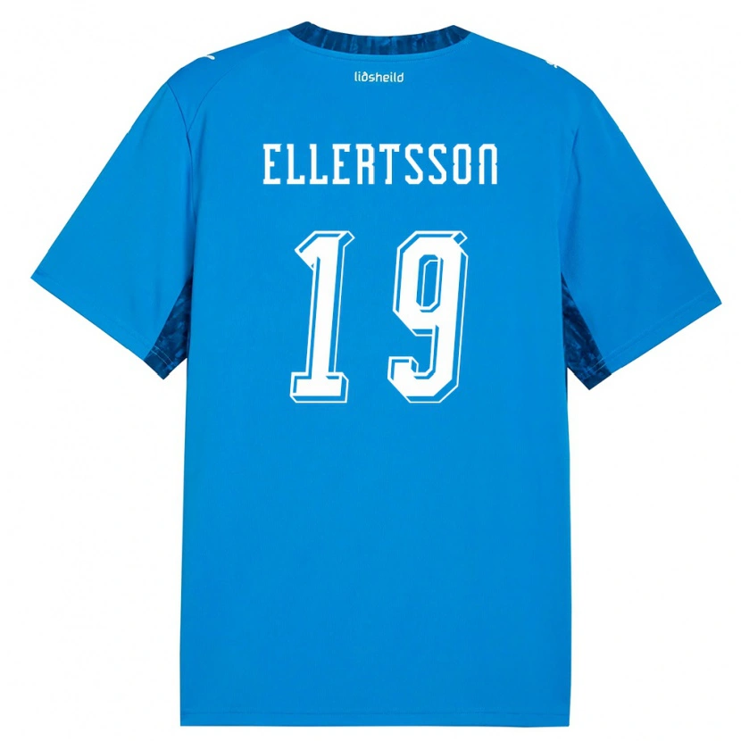 Danxen Pánské Island Mikael Egill Ellertsson #19 Modrá Námořnická Domů Hráčské Dresy 26-28 Dres