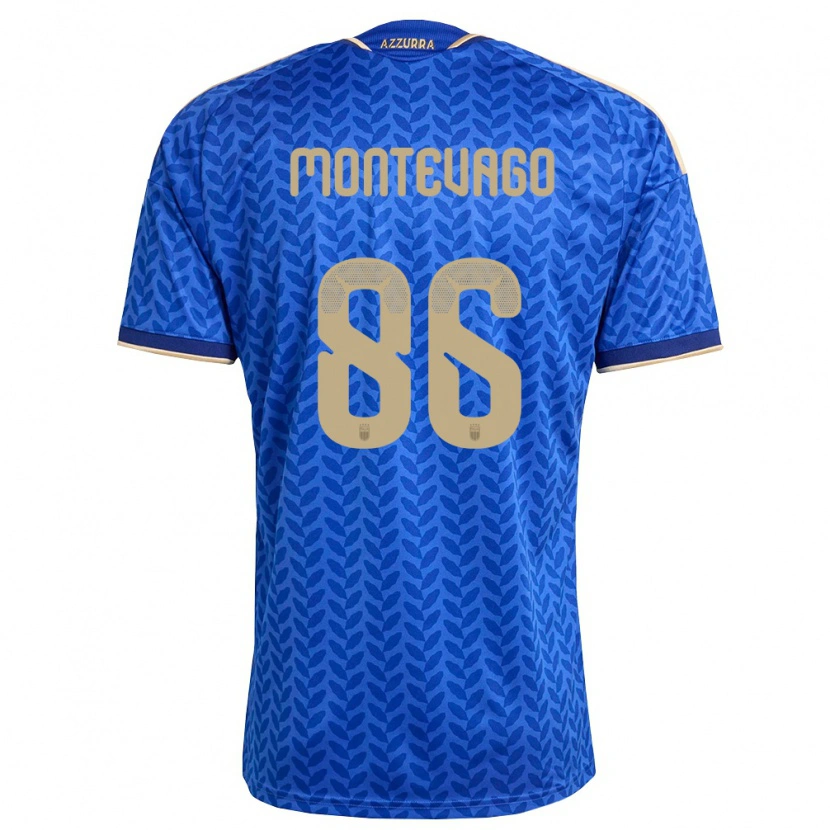 Danxen Pánské Itálie Daniele Montevago #86 Modrá Námořnická Zlatá Domů Hráčské Dresy 26-28 Dres
