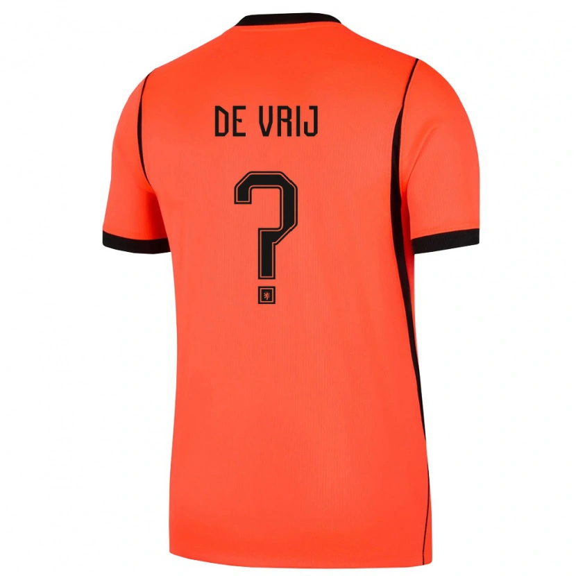Danxen Pánské Nizozemsko Stefan De Vrij #0 Oranžová Černá Domů Hráčské Dresy 26-28 Dres