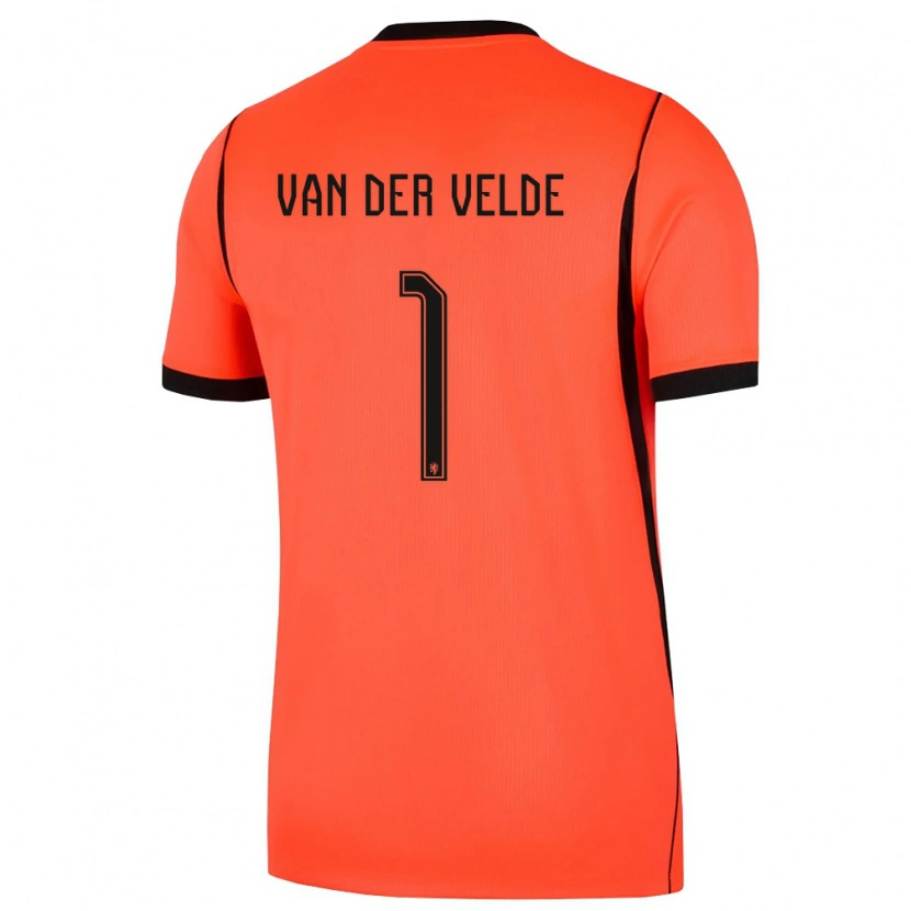 Danxen Pánské Nizozemsko Valentijn Van Der Velde #1 Oranžová Černá Domů Hráčské Dresy 26-28 Dres