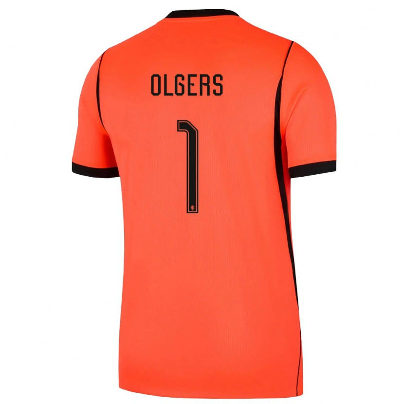 Danxen Pánské Nizozemsko Guus Olgers #1 Oranžová Černá Domů Hráčské Dresy 26-28 Dres