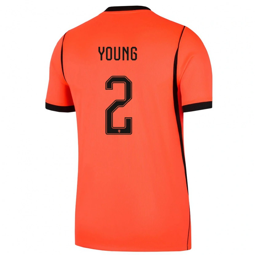 Danxen Pánské Nizozemsko Marvin Young #2 Oranžová Černá Domů Hráčské Dresy 26-28 Dres