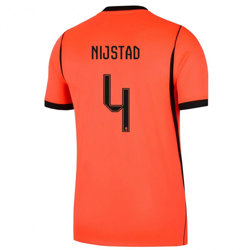 Danxen Pánské Nizozemsko Ruud Nijstad #4 Oranžová Černá Domů Hráčské Dresy 26-28 Dres