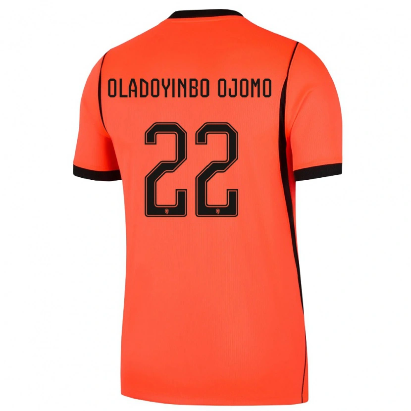 Danxen Pánské Nizozemsko Jeremiah Oladoyinbo Ojomo #22 Oranžová Černá Domů Hráčské Dresy 26-28 Dres