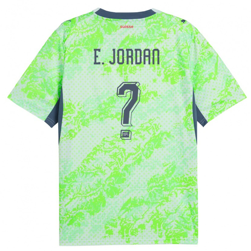 Danxen Pánské Švýcarsko Eliah Jordan #0 Zelená Námořnická Daleko Hráčské Dresy 26-28 Dres