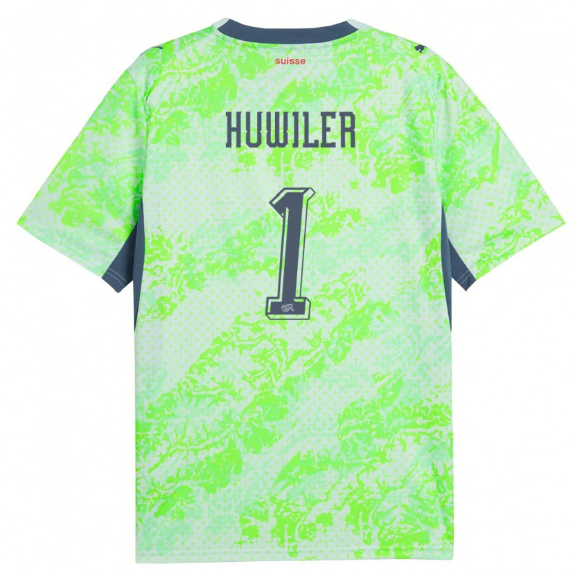 Danxen Pánské Švýcarsko Lionel Huwiler #1 Zelená Námořnická Daleko Hráčské Dresy 26-28 Dres