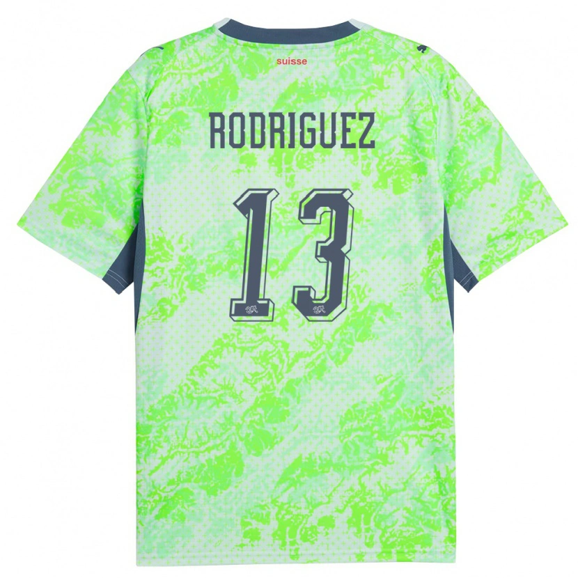 Danxen Pánské Švýcarsko Ricardo Rodríguez #13 Zelená Námořnická Daleko Hráčské Dresy 26-28 Dres