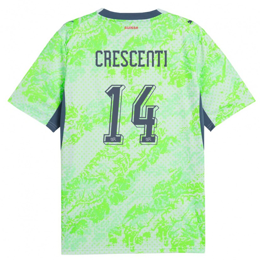 Danxen Pánské Švýcarsko Federico Crescenti #14 Zelená Námořnická Daleko Hráčské Dresy 26-28 Dres