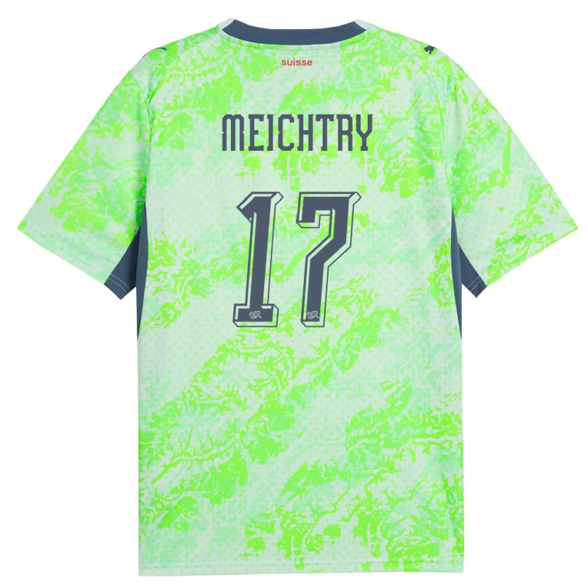 Danxen Pánské Švýcarsko Franz-Ethan Meichtry #17 Zelená Námořnická Daleko Hráčské Dresy 26-28 Dres
