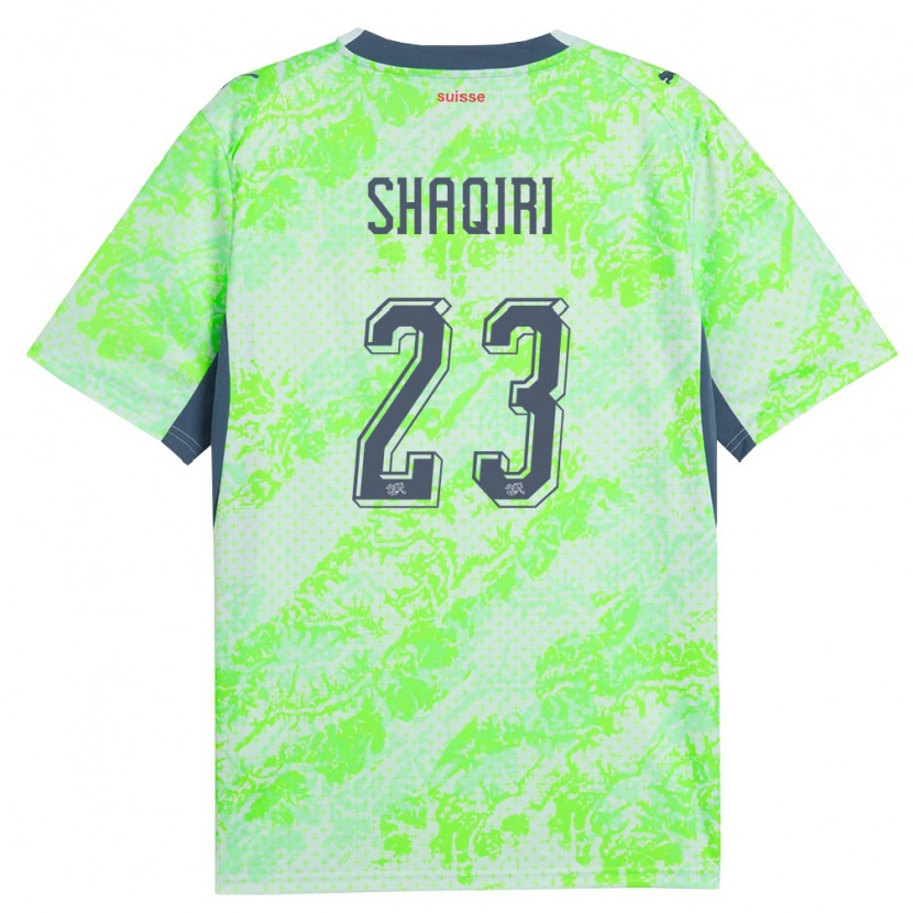 Danxen Pánské Švýcarsko Xherdan Shaqiri #23 Zelená Námořnická Daleko Hráčské Dresy 26-28 Dres