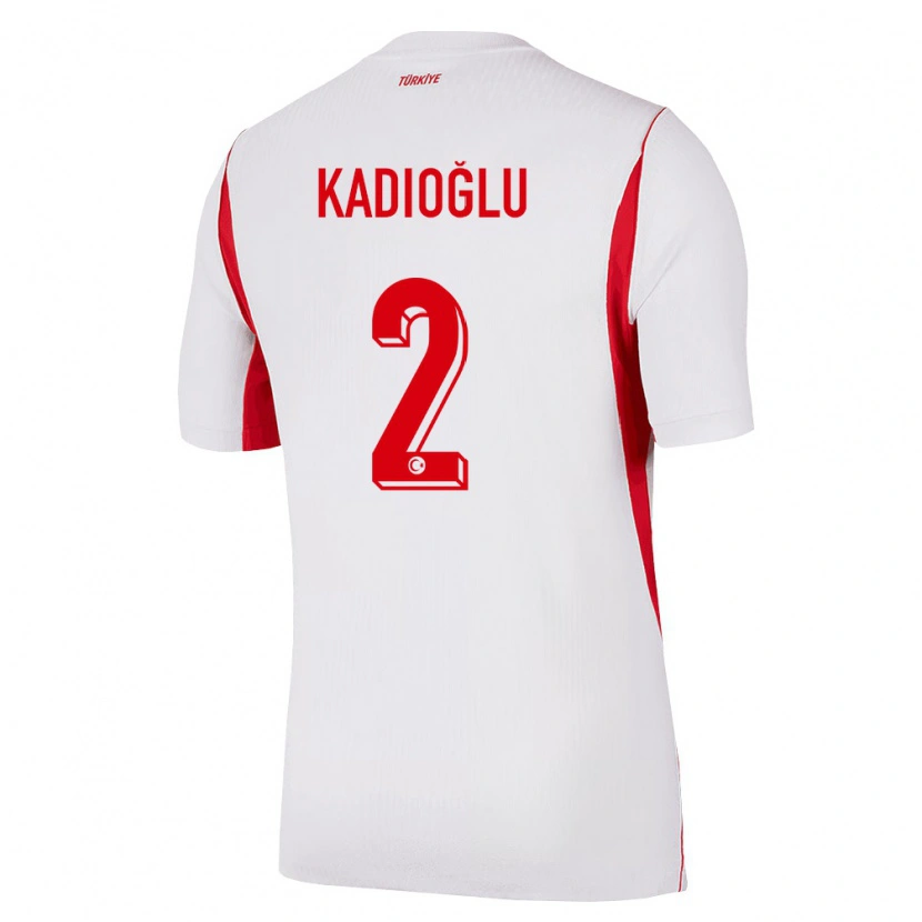 Danxen Pánské Turecko Muhammed Kadıoğlu #2 Bílá Červená Vínová Daleko Hráčské Dresy 26-28 Dres