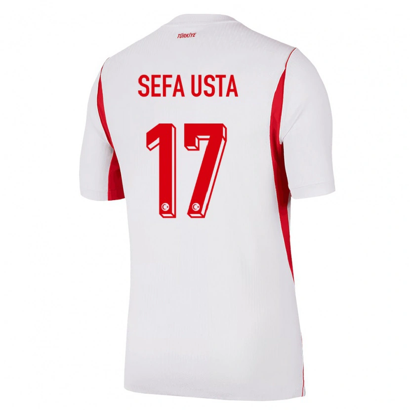 Danxen Pánské Turecko Emir Sefa Usta #17 Bílá Červená Vínová Daleko Hráčské Dresy 26-28 Dres