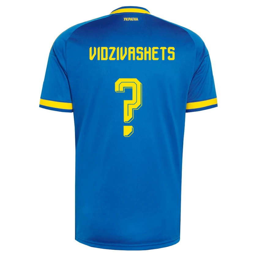 Danxen Pánské Ukrajina David Vidzivashets #0 Modrá Žlutá Námořnická Daleko Hráčské Dresy 26-28 Dres