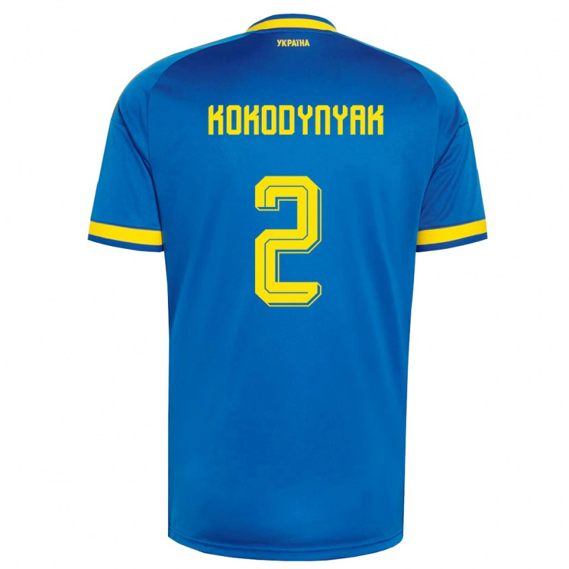 Danxen Pánské Ukrajina Yuriy Kokodynyak #2 Modrá Žlutá Námořnická Daleko Hráčské Dresy 26-28 Dres