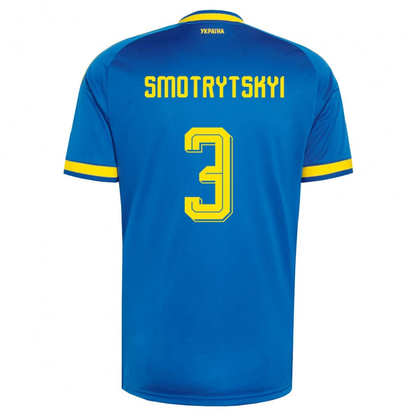 Danxen Pánské Ukrajina Nazar Smotrytskyi #3 Modrá Žlutá Námořnická Daleko Hráčské Dresy 26-28 Dres