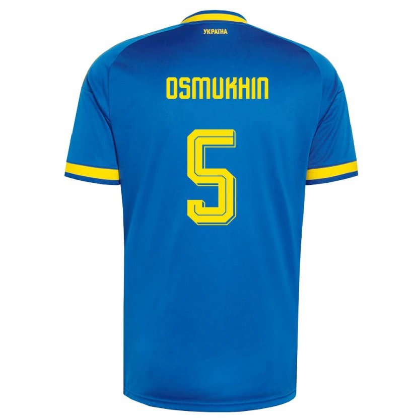 Danxen Pánské Ukrajina Zakhar Osmukhin #5 Modrá Žlutá Námořnická Daleko Hráčské Dresy 26-28 Dres