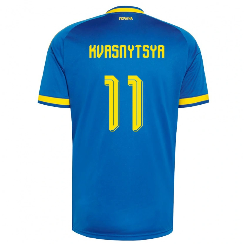 Danxen Pánské Ukrajina Ilya Kvasnytsya #11 Modrá Žlutá Námořnická Daleko Hráčské Dresy 26-28 Dres