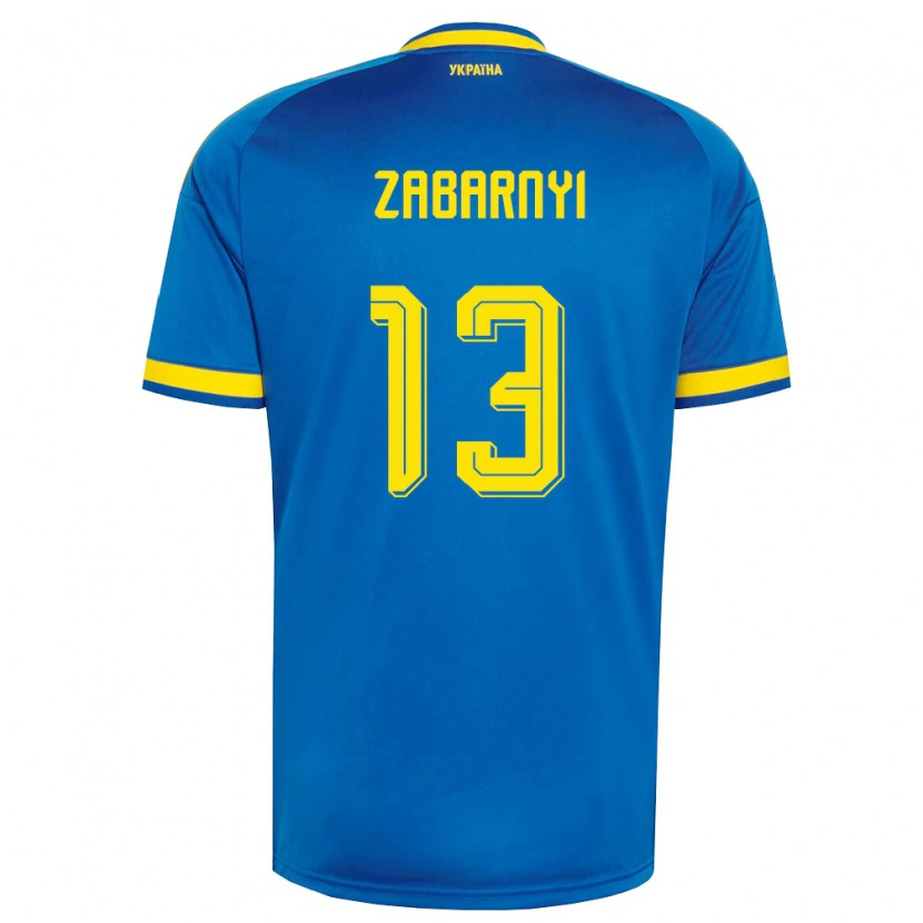 Danxen Pánské Ukrajina Ilya Zabarnyi #13 Modrá Žlutá Námořnická Daleko Hráčské Dresy 26-28 Dres