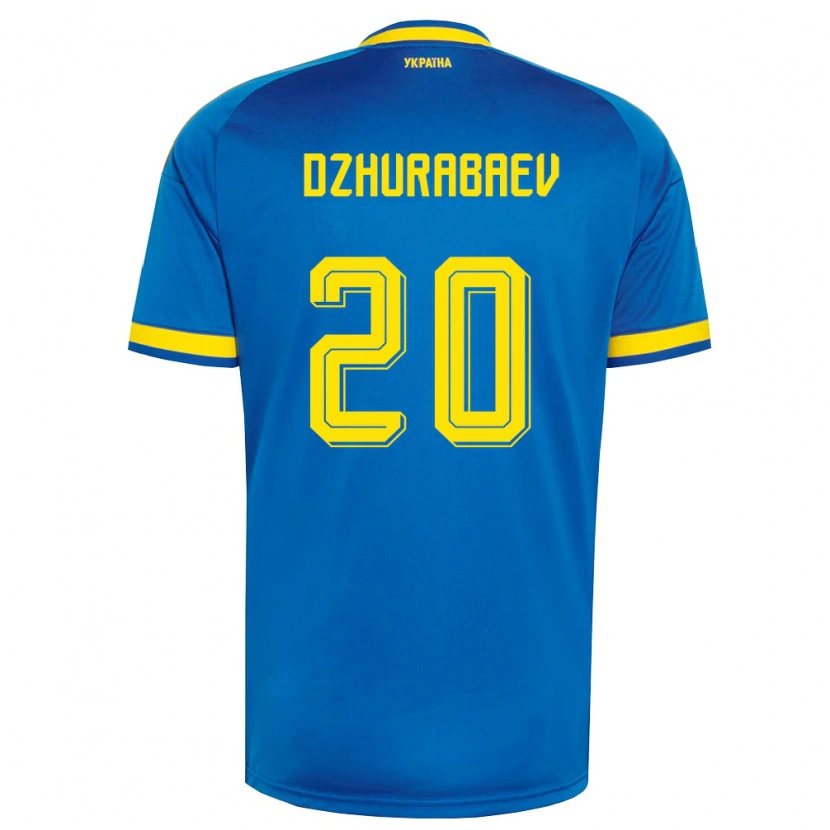 Danxen Pánské Ukrajina Mukhammad Dzhurabaev #20 Modrá Žlutá Námořnická Daleko Hráčské Dresy 26-28 Dres