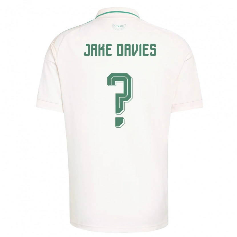 Danxen Pánské Wales Jake Davies #0 Bílá Hnědá Zelená Daleko Hráčské Dresy 26-28 Dres