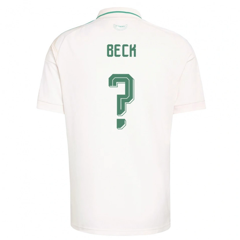 Danxen Pánské Wales Owen Beck #0 Bílá Hnědá Zelená Daleko Hráčské Dresy 26-28 Dres