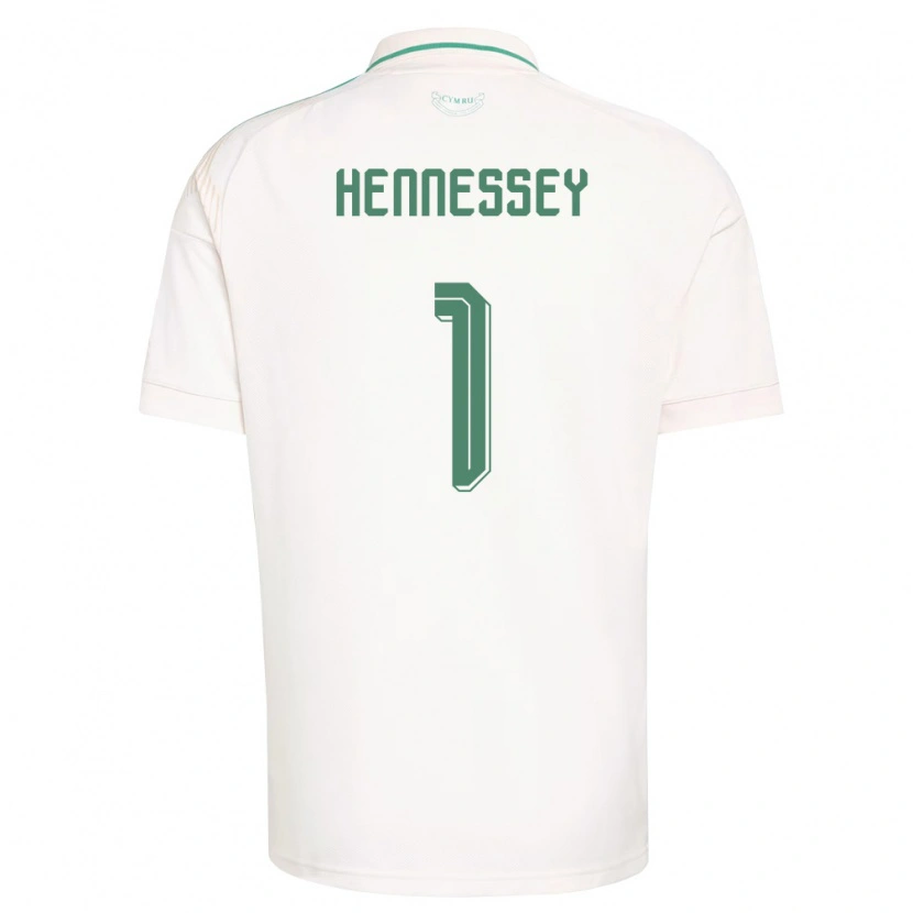 Danxen Pánské Wales Wayne Hennessey #1 Bílá Hnědá Zelená Daleko Hráčské Dresy 26-28 Dres