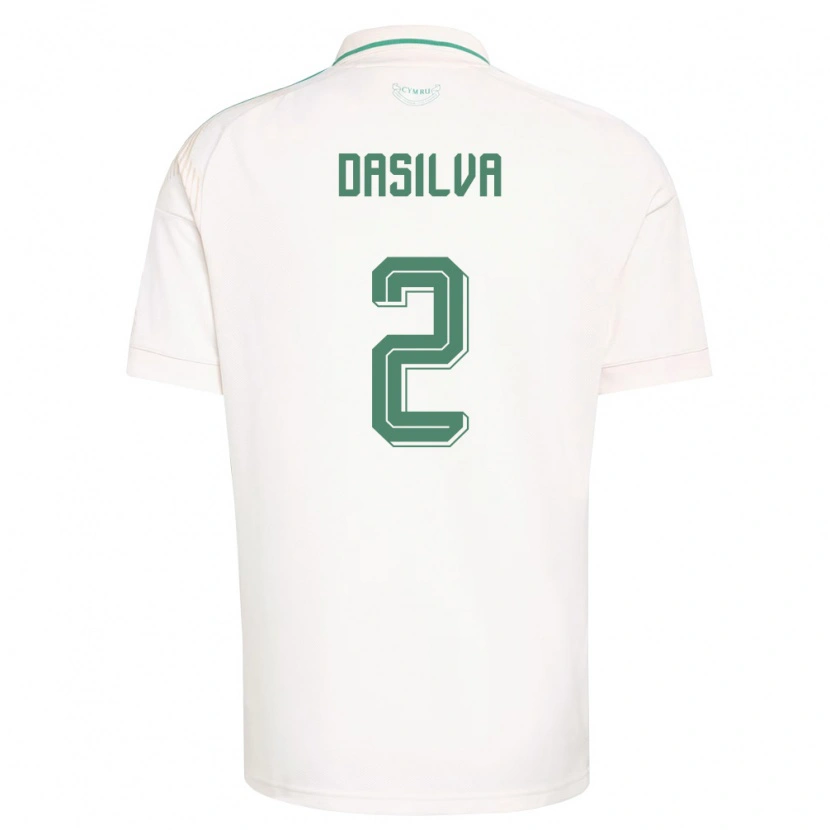 Danxen Pánské Wales Jay Dasilva #2 Bílá Hnědá Zelená Daleko Hráčské Dresy 26-28 Dres