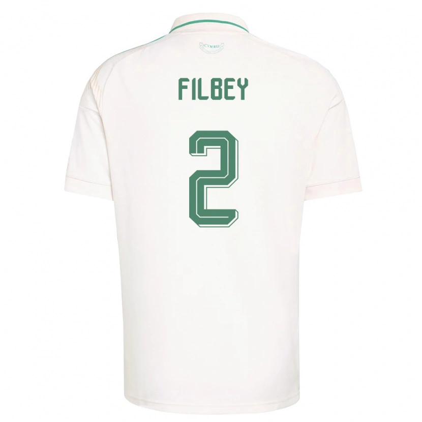 Danxen Pánské Wales Anna Filbey #2 Bílá Hnědá Zelená Daleko Hráčské Dresy 26-28 Dres