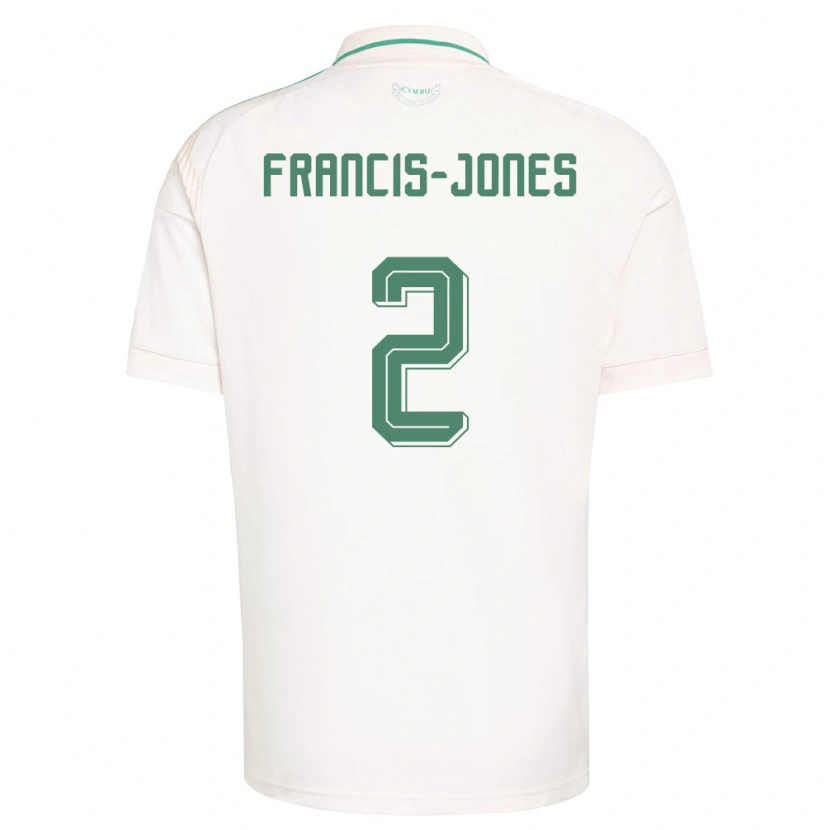 Danxen Pánské Wales Maria Francis Jones #2 Bílá Hnědá Zelená Daleko Hráčské Dresy 26-28 Dres