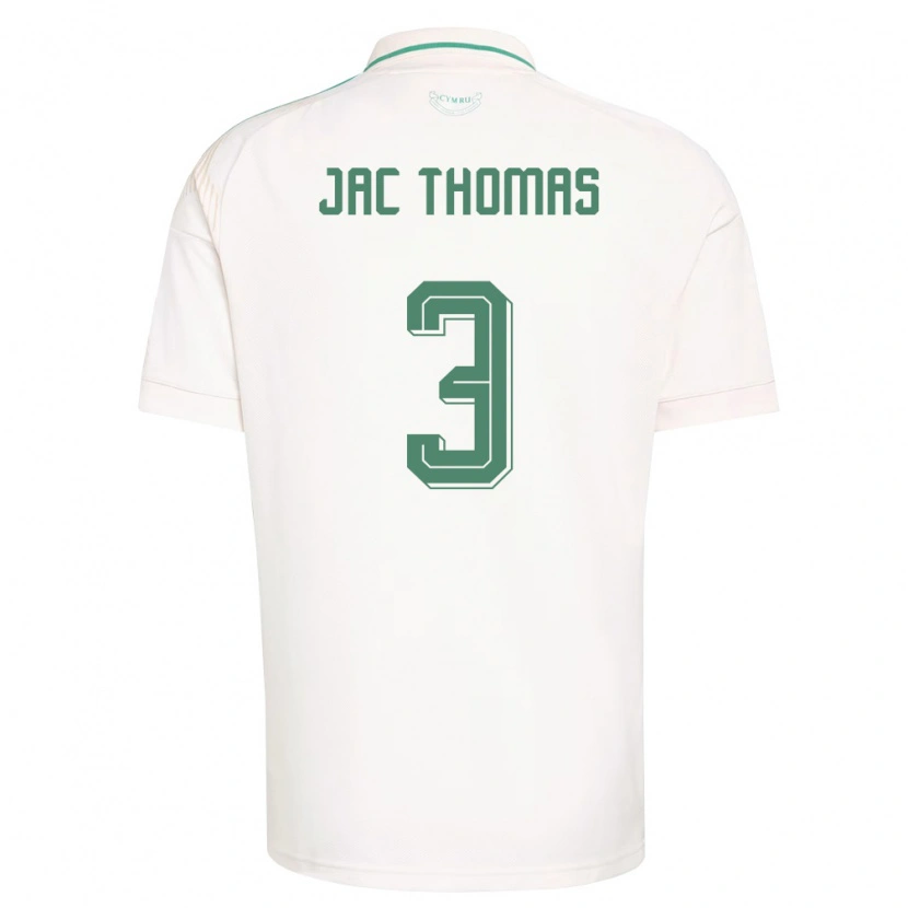Danxen Pánské Wales Jac Thomas #3 Bílá Hnědá Zelená Daleko Hráčské Dresy 26-28 Dres