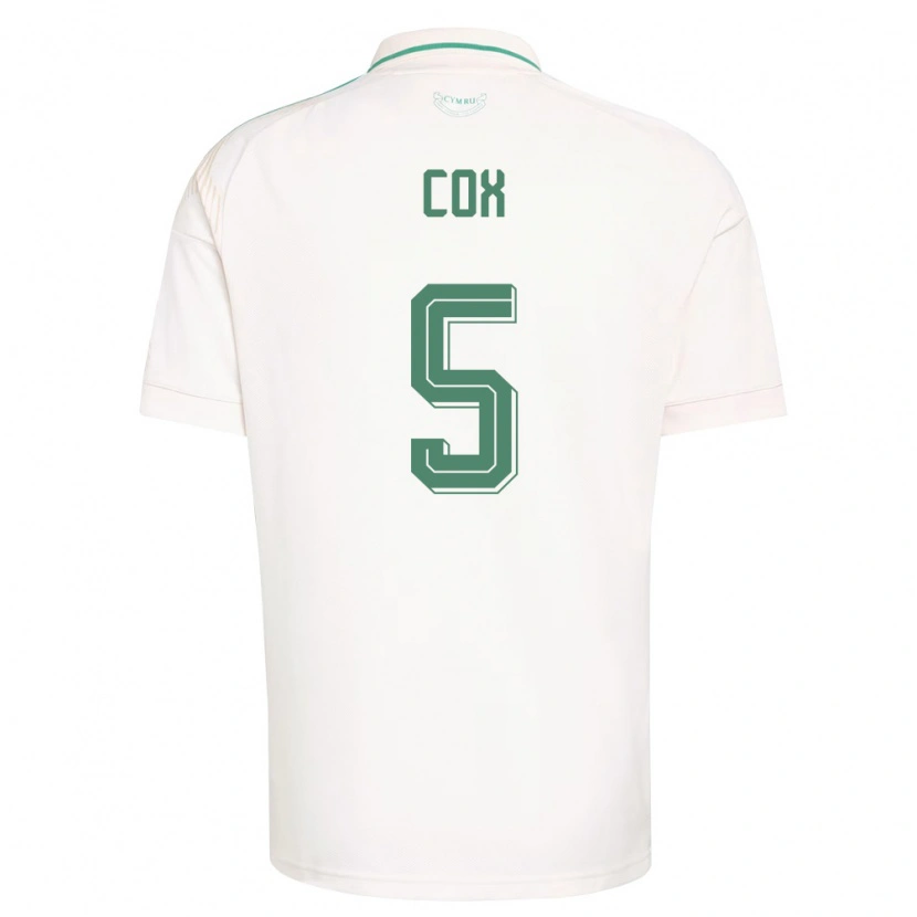 Danxen Pánské Wales Daniel Cox #5 Bílá Hnědá Zelená Daleko Hráčské Dresy 26-28 Dres