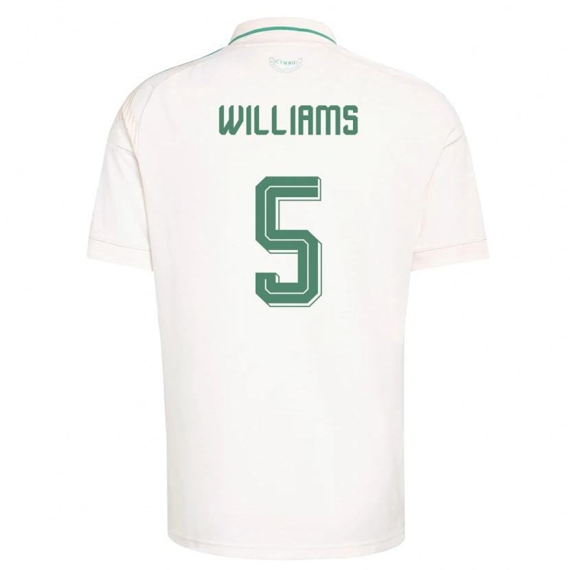 Danxen Pánské Wales Ashton Williams #5 Bílá Hnědá Zelená Daleko Hráčské Dresy 26-28 Dres
