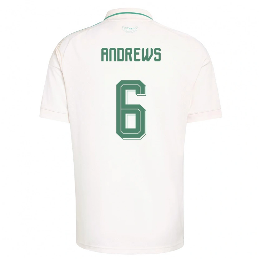 Danxen Pánské Wales Kai Andrews #6 Bílá Hnědá Zelená Daleko Hráčské Dresy 26-28 Dres