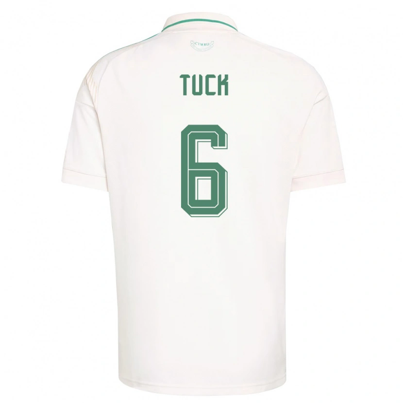 Danxen Pánské Wales Alfie Tuck #6 Bílá Hnědá Zelená Daleko Hráčské Dresy 26-28 Dres