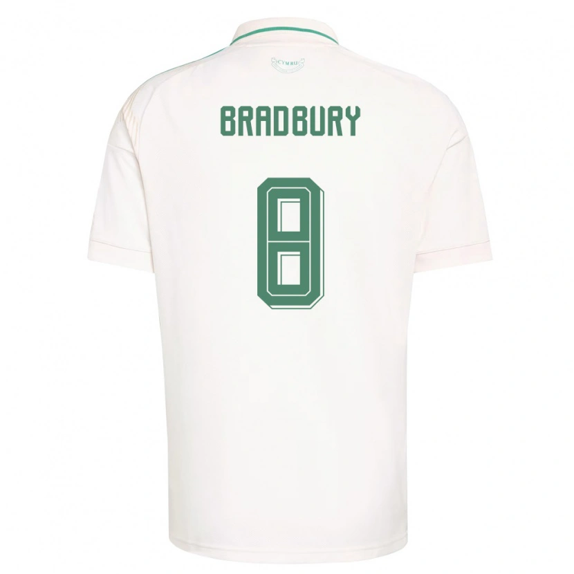 Danxen Pánské Wales Makenzie Bradbury #8 Bílá Hnědá Zelená Daleko Hráčské Dresy 26-28 Dres