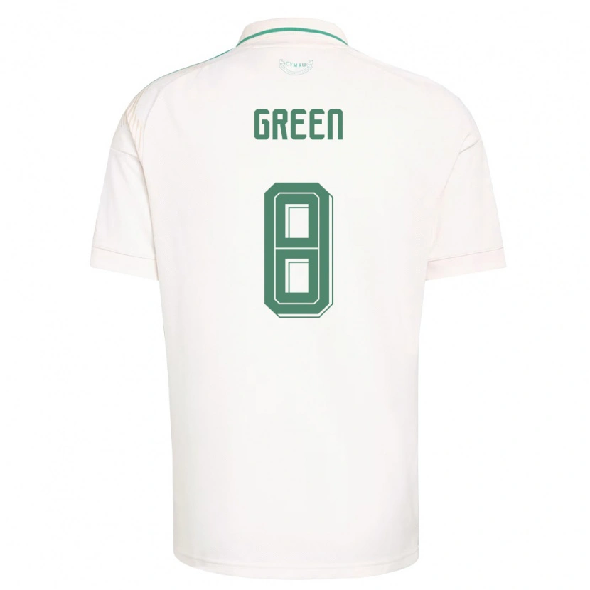 Danxen Pánské Wales Clayton Green #8 Bílá Hnědá Zelená Daleko Hráčské Dresy 26-28 Dres