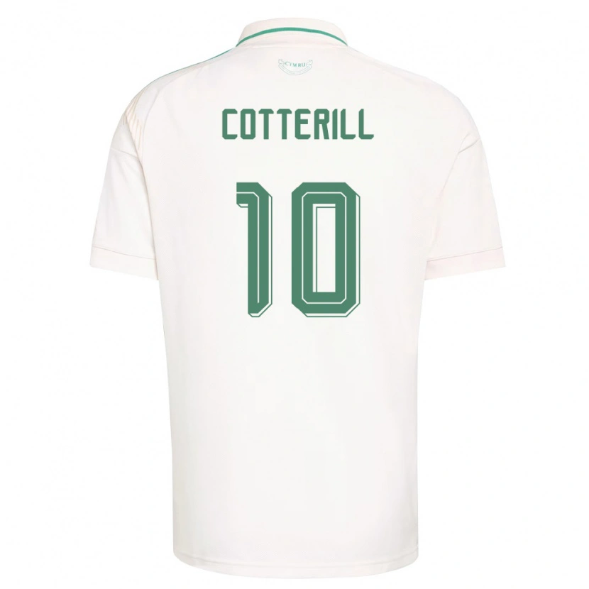 Danxen Pánské Wales Joel Cotterill #10 Bílá Hnědá Zelená Daleko Hráčské Dresy 26-28 Dres