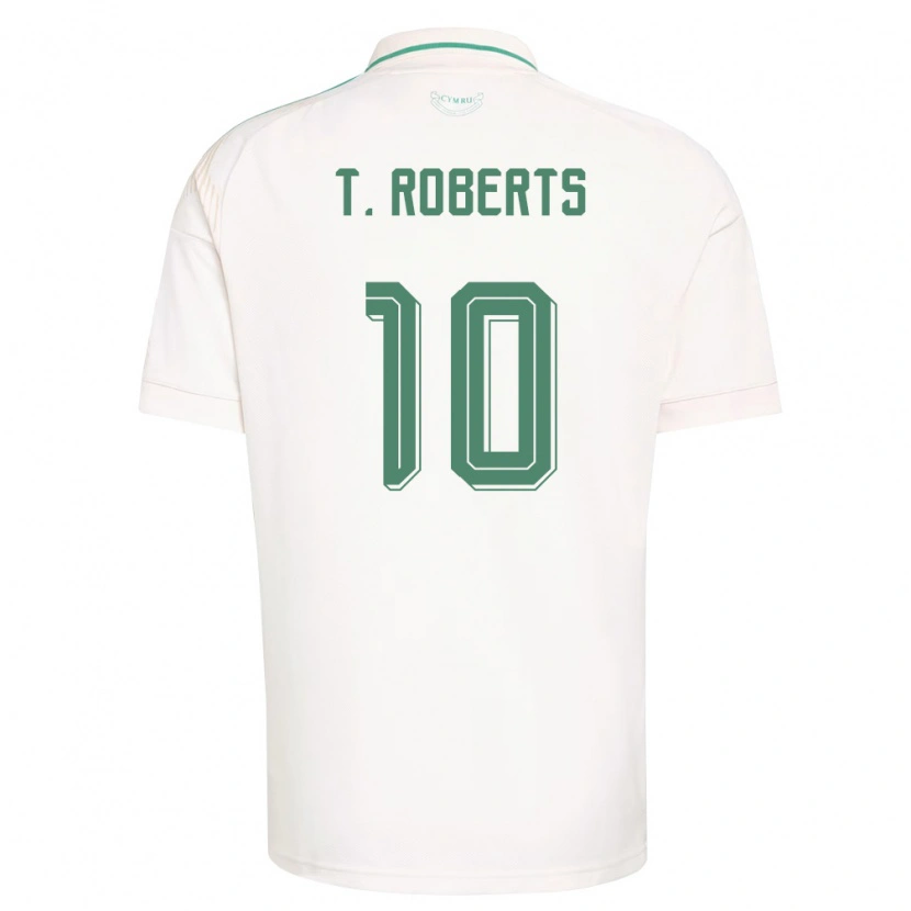 Danxen Pánské Wales Tyler Roberts #10 Bílá Hnědá Zelená Daleko Hráčské Dresy 26-28 Dres