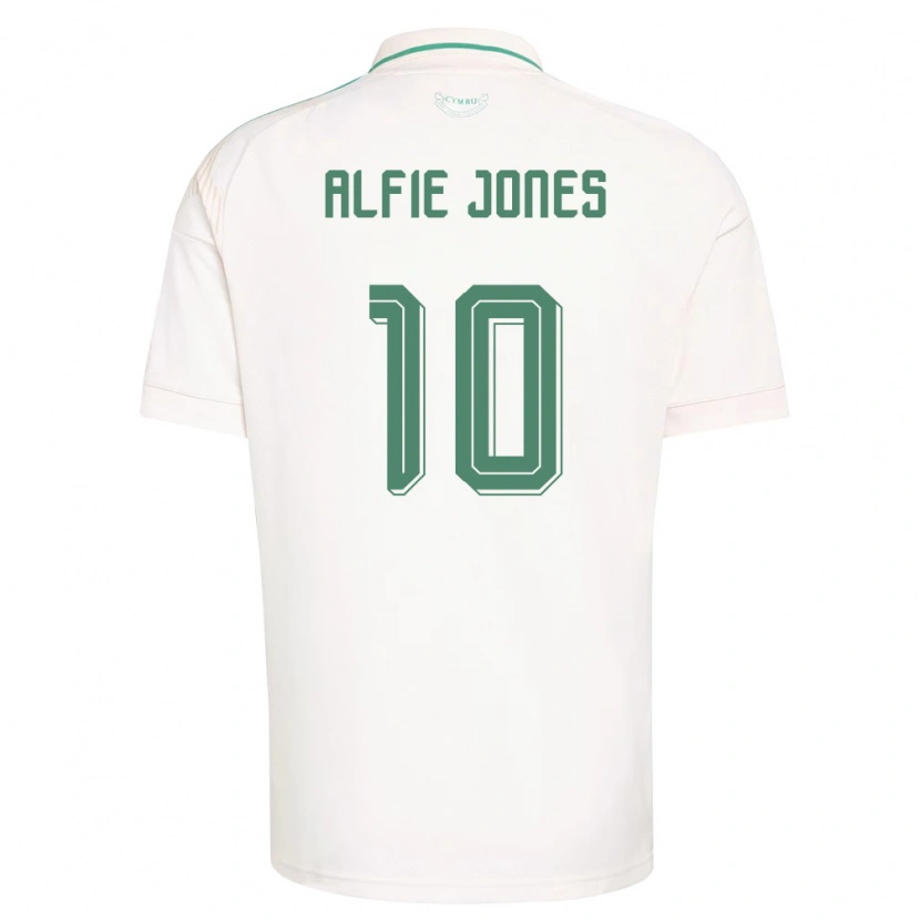 Danxen Pánské Wales Alfie Jones #10 Bílá Hnědá Zelená Daleko Hráčské Dresy 26-28 Dres