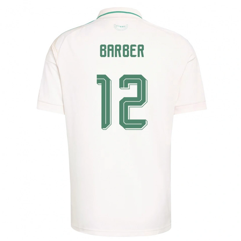 Danxen Pánské Wales Finlay Barber #12 Bílá Hnědá Zelená Daleko Hráčské Dresy 26-28 Dres