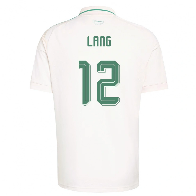 Danxen Pánské Wales Alex Lang #12 Bílá Hnědá Zelená Daleko Hráčské Dresy 26-28 Dres
