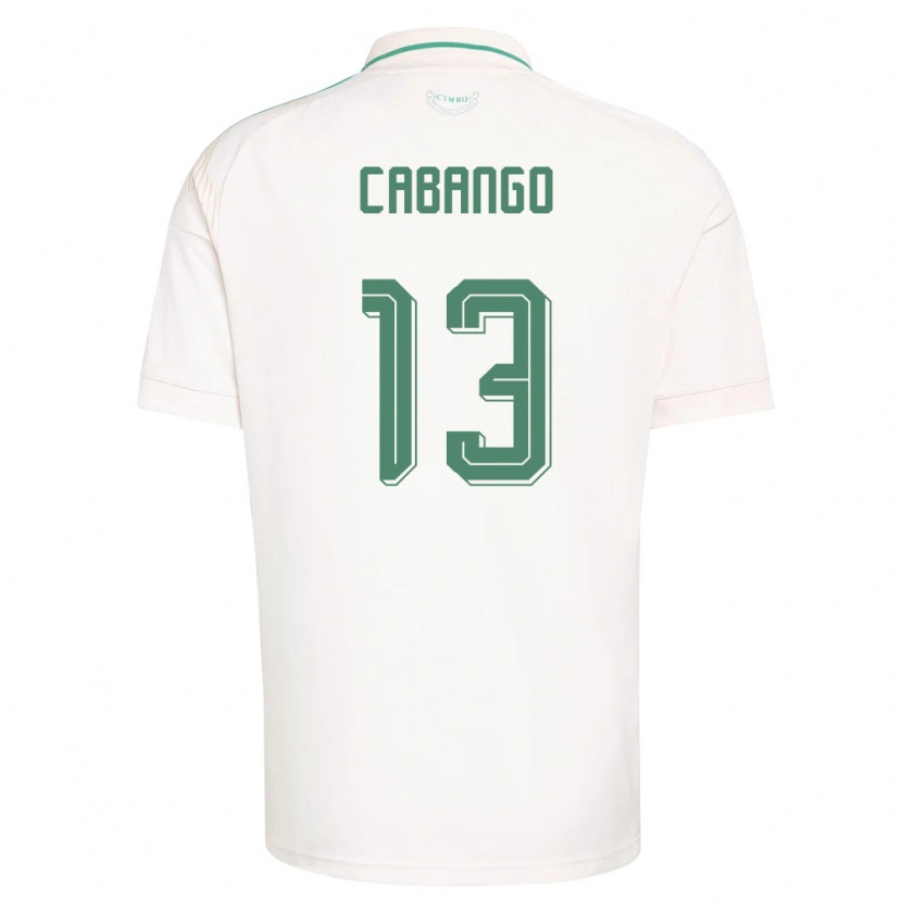 Danxen Pánské Wales Ben Cabango #13 Bílá Hnědá Zelená Daleko Hráčské Dresy 26-28 Dres