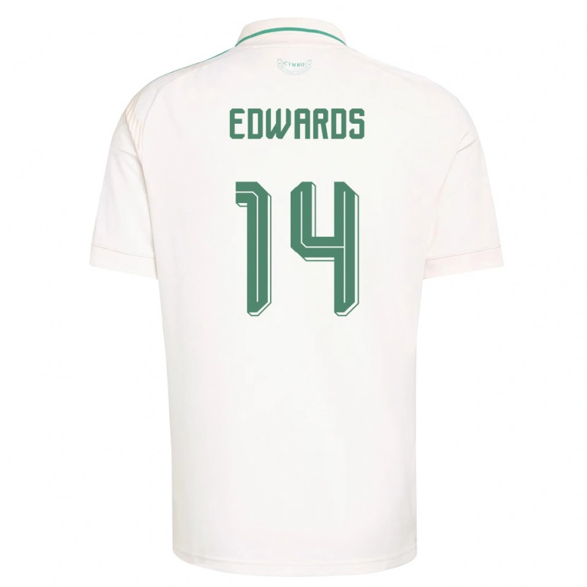 Danxen Pánské Wales Noah Edwards #14 Bílá Hnědá Zelená Daleko Hráčské Dresy 26-28 Dres