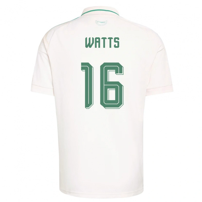 Danxen Pánské Wales Daniel Watts #16 Bílá Hnědá Zelená Daleko Hráčské Dresy 26-28 Dres