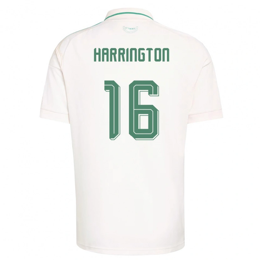 Danxen Pánské Wales Ryan Harrington #16 Bílá Hnědá Zelená Daleko Hráčské Dresy 26-28 Dres