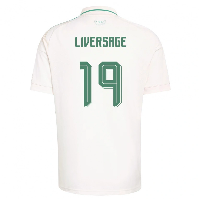 Danxen Pánské Wales Leon Liversage #19 Bílá Hnědá Zelená Daleko Hráčské Dresy 26-28 Dres